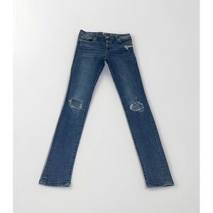 7 For All Man Kind Jeans Girls‎ Size 14 The Skinny Stretch Low Rise Denim Blue